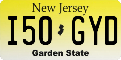 NJ license plate I50GYD