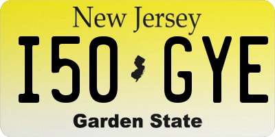 NJ license plate I50GYE