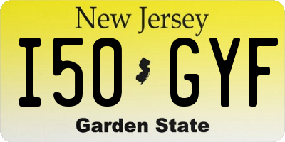NJ license plate I50GYF