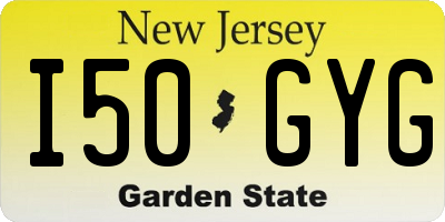 NJ license plate I50GYG