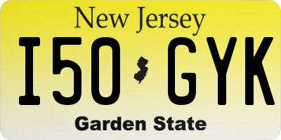 NJ license plate I50GYK