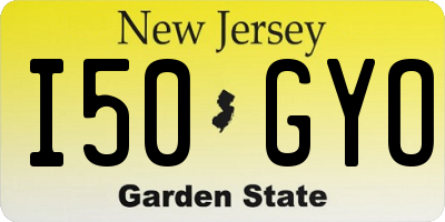 NJ license plate I50GYO