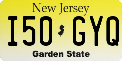 NJ license plate I50GYQ