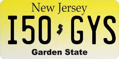 NJ license plate I50GYS