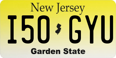 NJ license plate I50GYU