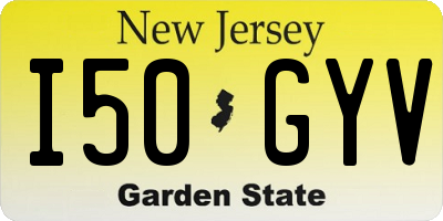NJ license plate I50GYV