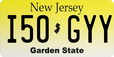 NJ license plate I50GYY