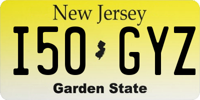 NJ license plate I50GYZ
