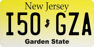 NJ license plate I50GZA