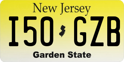 NJ license plate I50GZB