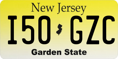 NJ license plate I50GZC