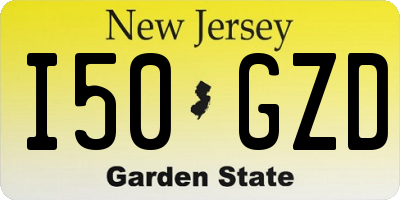 NJ license plate I50GZD