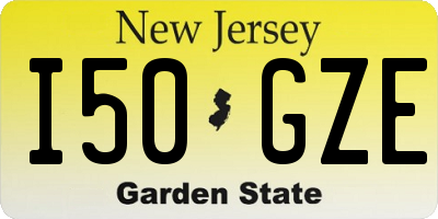 NJ license plate I50GZE