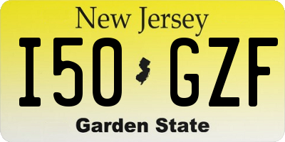 NJ license plate I50GZF