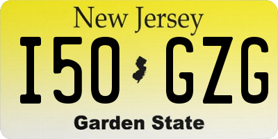 NJ license plate I50GZG