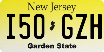 NJ license plate I50GZH