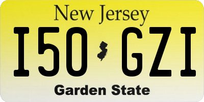 NJ license plate I50GZI