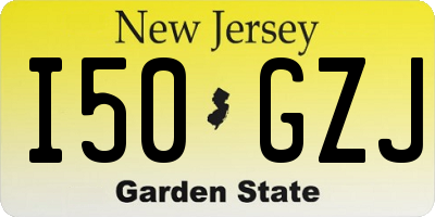 NJ license plate I50GZJ