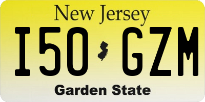 NJ license plate I50GZM