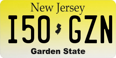 NJ license plate I50GZN
