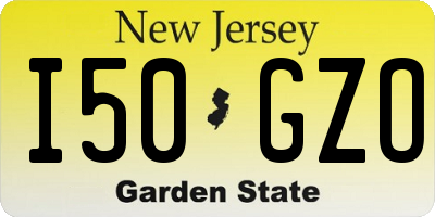 NJ license plate I50GZO
