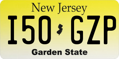 NJ license plate I50GZP