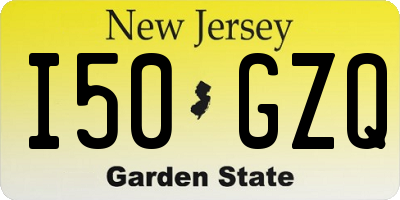 NJ license plate I50GZQ