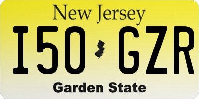 NJ license plate I50GZR