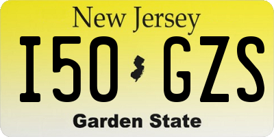 NJ license plate I50GZS