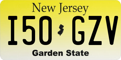 NJ license plate I50GZV