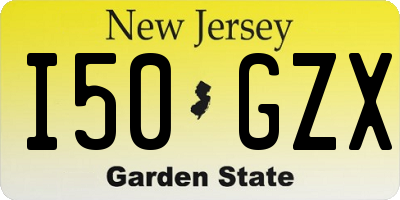 NJ license plate I50GZX
