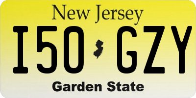 NJ license plate I50GZY