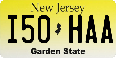 NJ license plate I50HAA