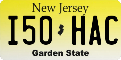 NJ license plate I50HAC