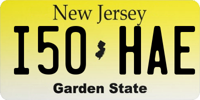 NJ license plate I50HAE