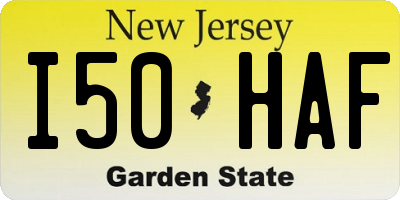 NJ license plate I50HAF