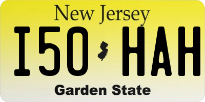 NJ license plate I50HAH