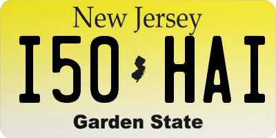 NJ license plate I50HAI
