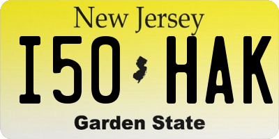 NJ license plate I50HAK