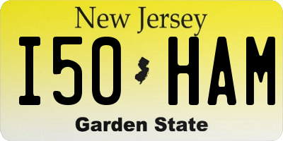 NJ license plate I50HAM