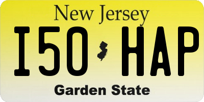 NJ license plate I50HAP
