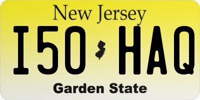 NJ license plate I50HAQ