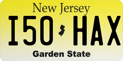 NJ license plate I50HAX