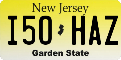 NJ license plate I50HAZ