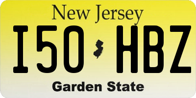 NJ license plate I50HBZ