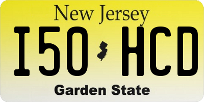NJ license plate I50HCD