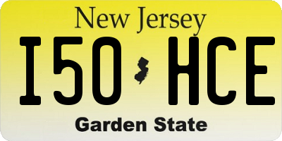 NJ license plate I50HCE