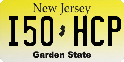 NJ license plate I50HCP