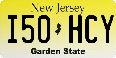 NJ license plate I50HCY