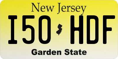 NJ license plate I50HDF